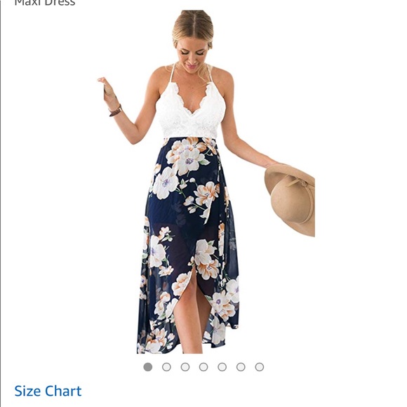 Floral hi-low dress. Size XL. - Picture 1 of 3